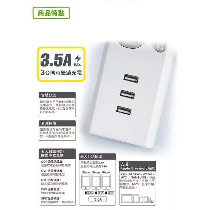 4開4插3USB電腦線