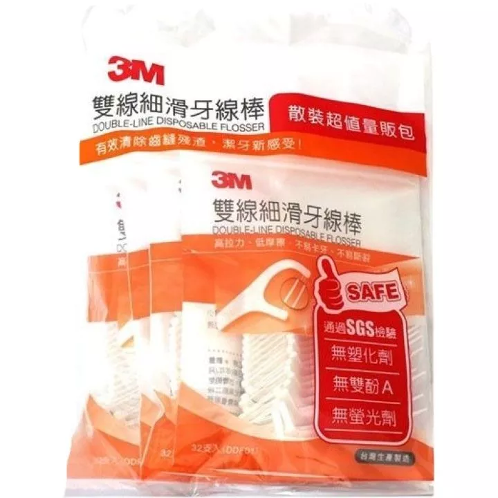 3M 雙線牙線棒-散裝32支*4